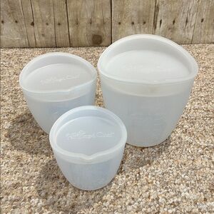 Pampered Chef silicone Prep Set measuring/storage bowls 3 Nesting~ Never Used